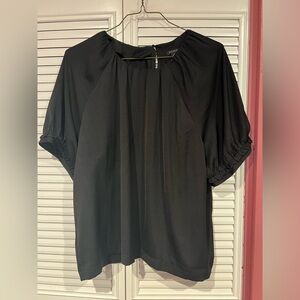 Ann Taylor Black Pleated Blouse